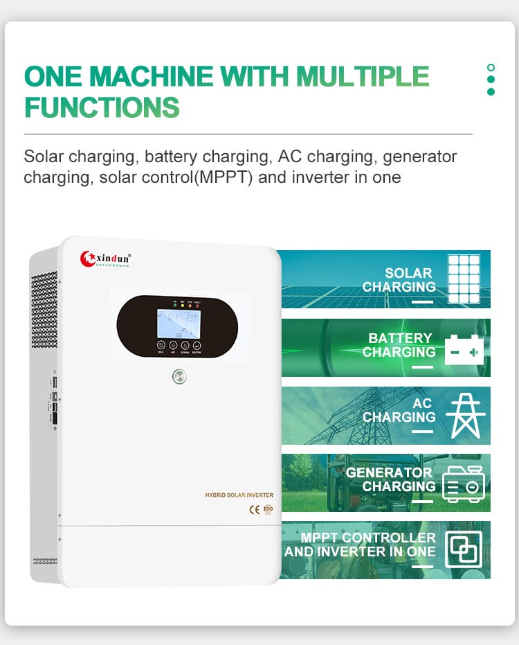 on grid and off grid solar inverter with multiple function