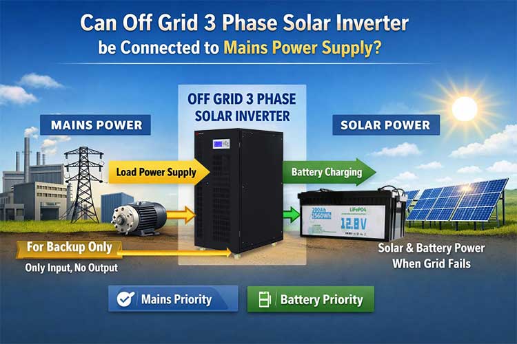 off grid 3 phase solar inverter mains power