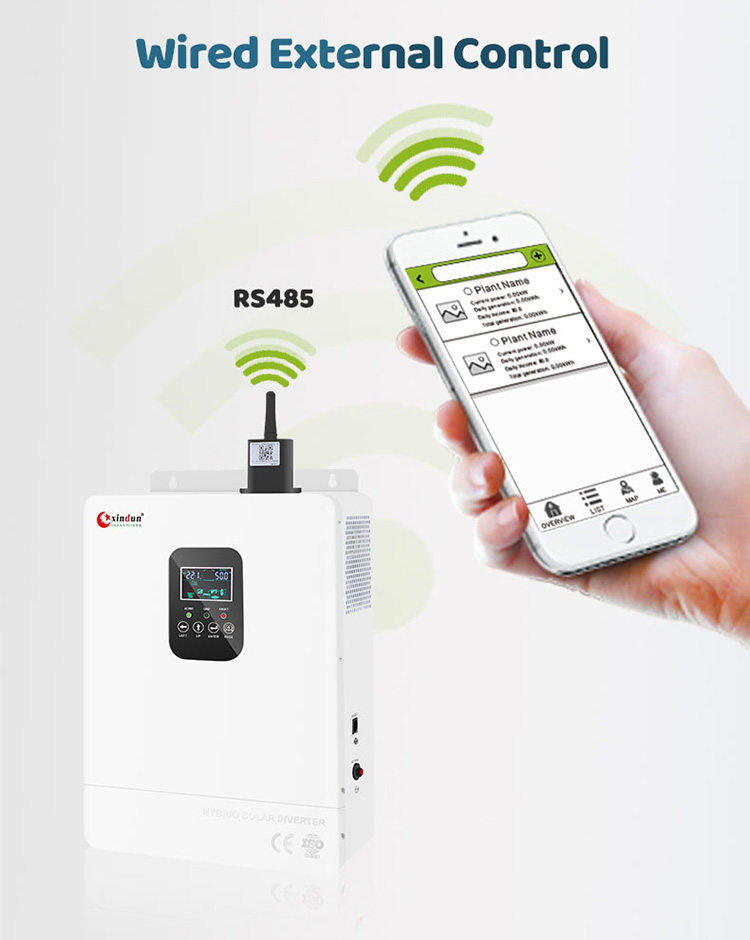off grid hybrid solar inverter rs485 and wifi remote monitoring