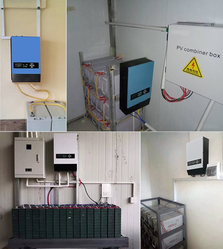 solar panel with battery and inverter installation