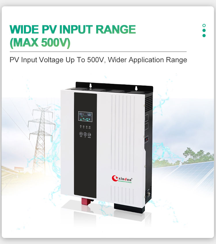 hybrid solar inverter 5kw max pv input voltage