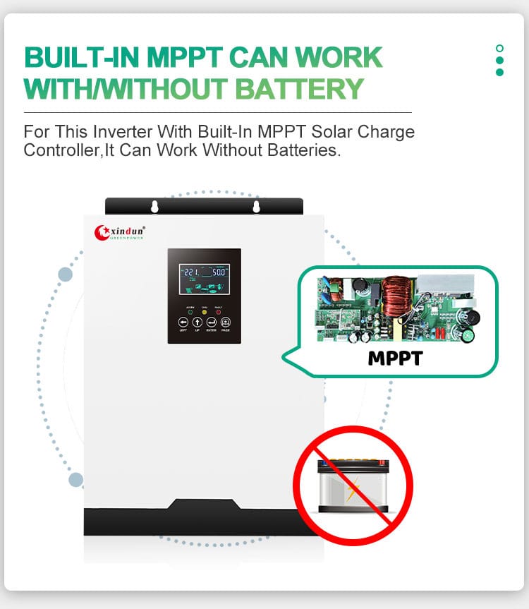 mppt hybrid solar inverter without battery