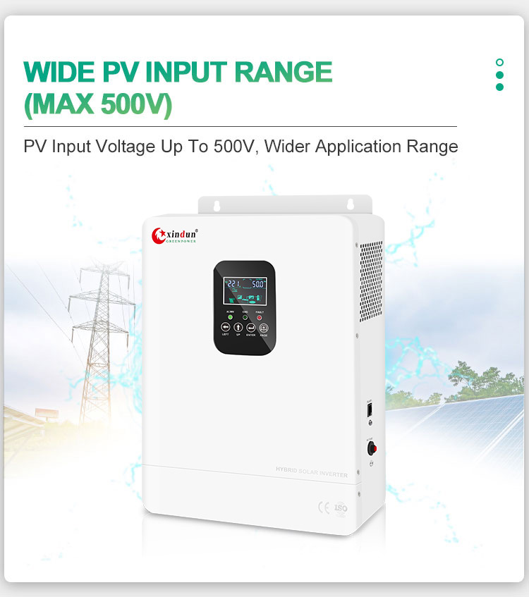 5kva hybrid inverter has wide pv input voltage