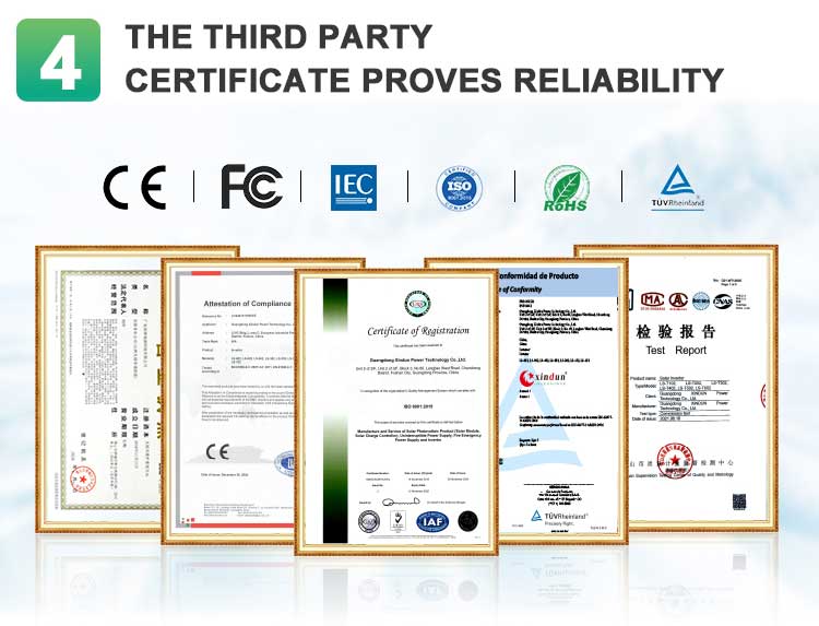 the third party certificate of on grid and off grid solar inverter