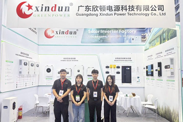 solar inverter factory display at SNEC 2026.